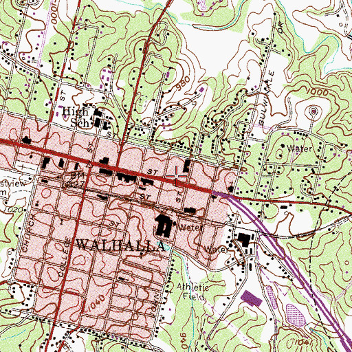 Topographic Map of First Baptist Church, SC