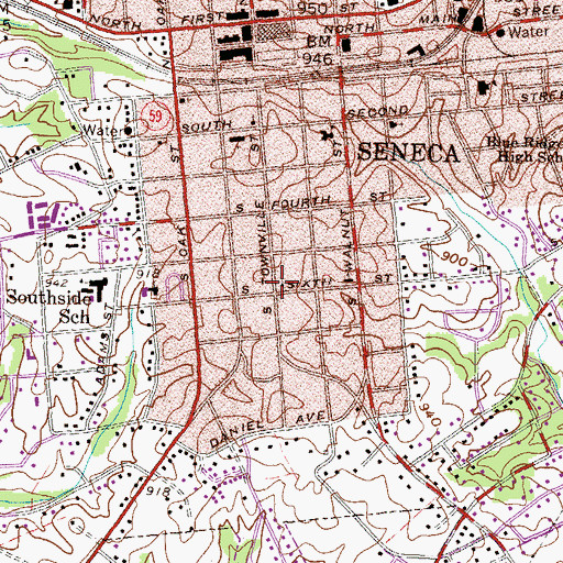 Topographic Map of First Church of Christ Scientist, SC