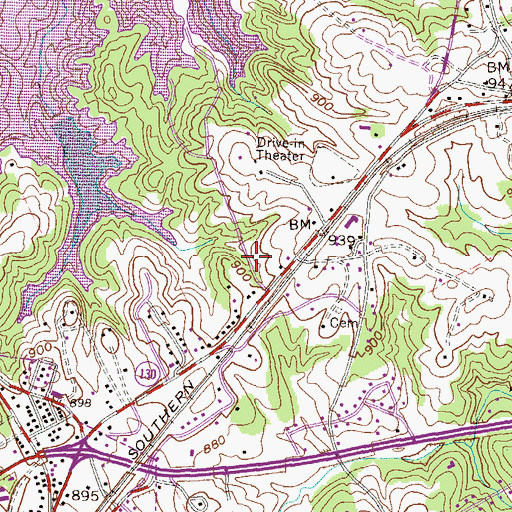 Topographic Map of Fox Run, SC