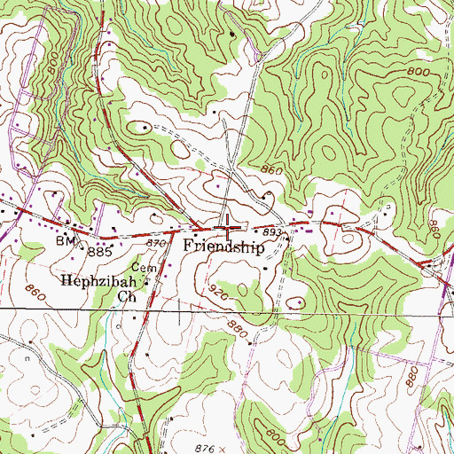 Topographic Map of Friendship School (historical), SC