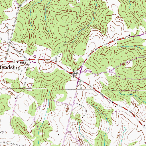 Topographic Map of Friendship United Methodist Church, SC