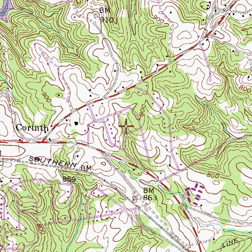 Topographic Map of Hanover Hills, SC