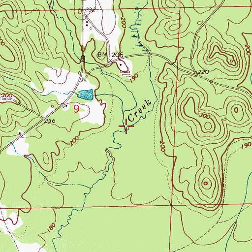 Topographic Map of Orchard Creek, AL