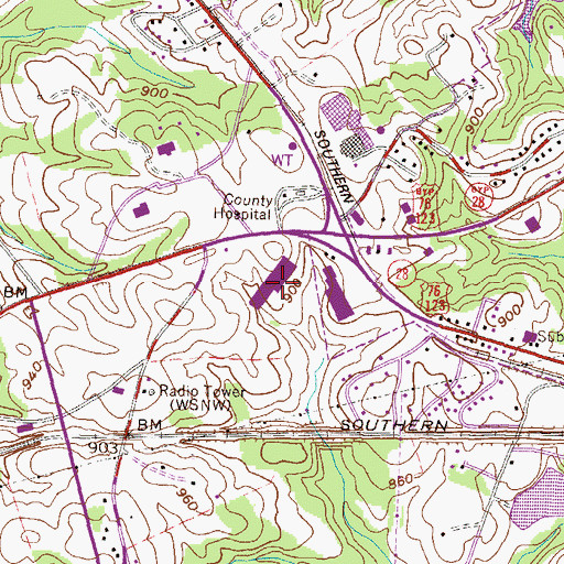 Topographic Map of Keowee Village Shopping Center, SC