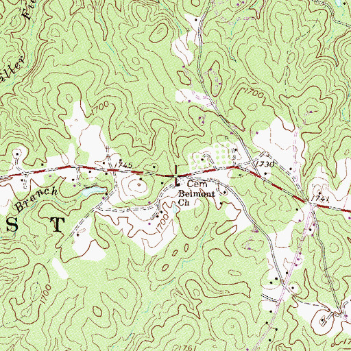 Topographic Map of Long Creek School (historical), SC