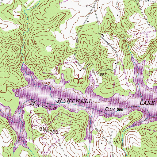 Topographic Map of Mylintee Estates, SC