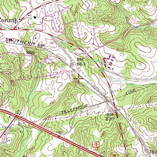 Topographic Map of Nebo Church (historical), SC