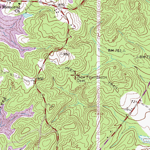 Topographic Map of New Foundation Church (historical), SC