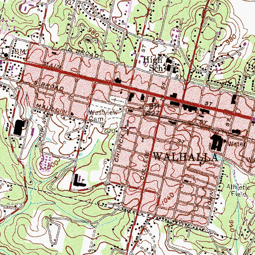 Topographic Map of New Galilee Baptist Church, SC