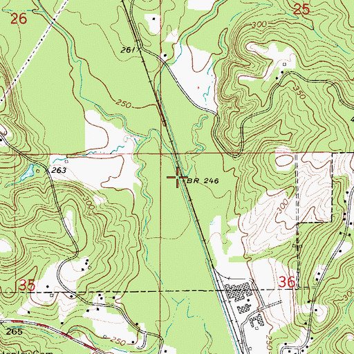 Topographic Map of Orphans Creek, AL
