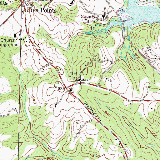 Topographic Map of Oak Grove School (historical), SC