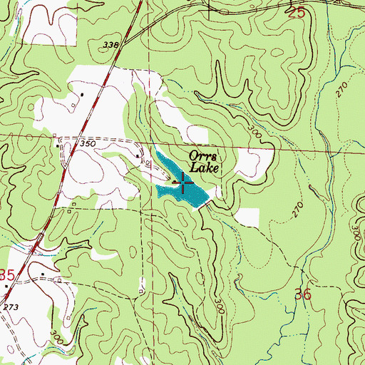 Topographic Map of Orrs Lake, AL