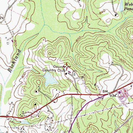 Topographic Map of Oconee Country Club, SC