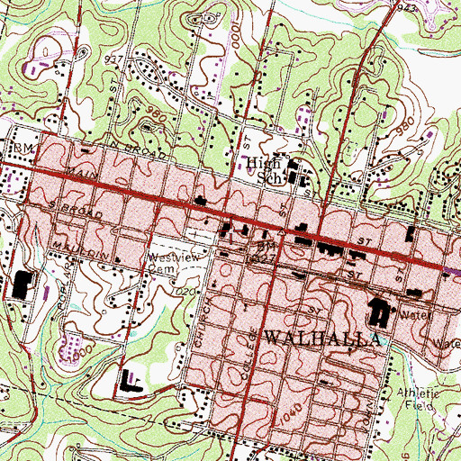 Topographic Map of Oconee County Jail, SC