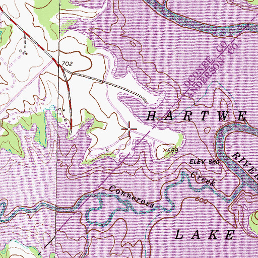 Topographic Map of Oconee Point, SC