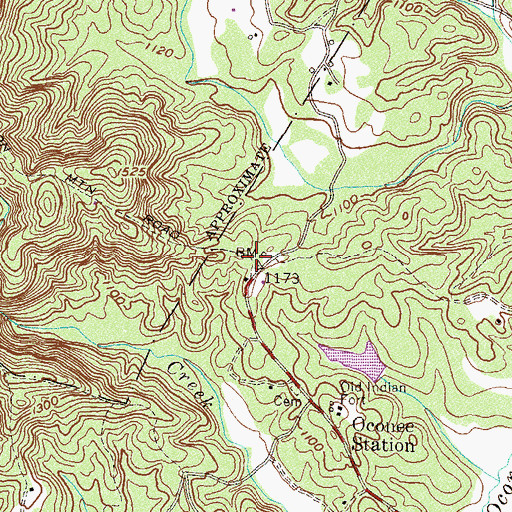 Topographic Map of Oconee Station School (historical), SC