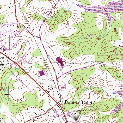 Topographic Map of Oconee Vocational Center, SC