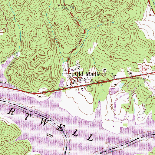 Topographic Map of Old Madison Church, SC