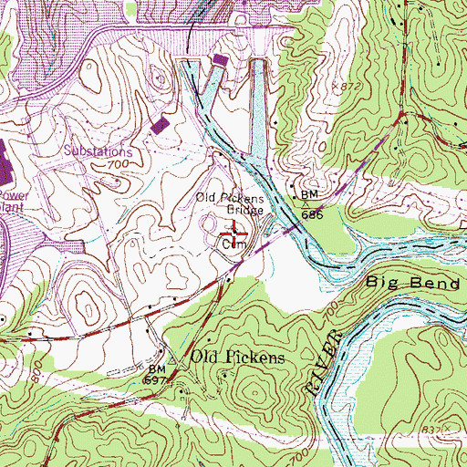 Topographic Map of Old Pickens Church, SC