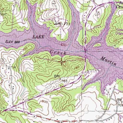 Topographic Map of Poplar Cove, SC