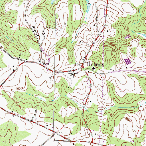 Topographic Map of Return Baptist Church, SC