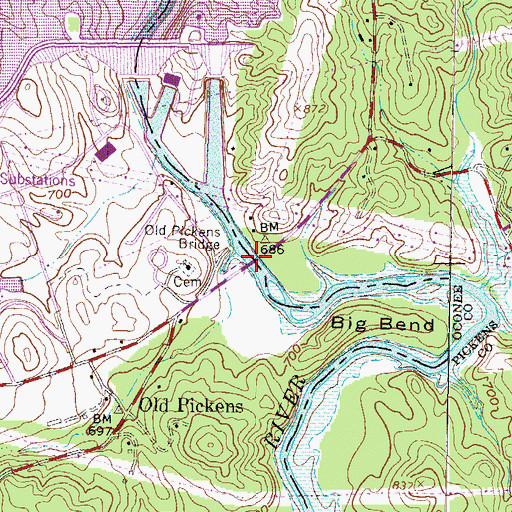 Topographic Map of Robertsons Ford, SC