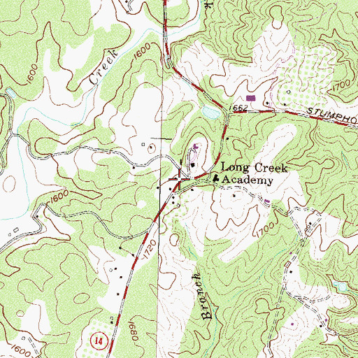 Topographic Map of Round Mountain Church (historical), SC