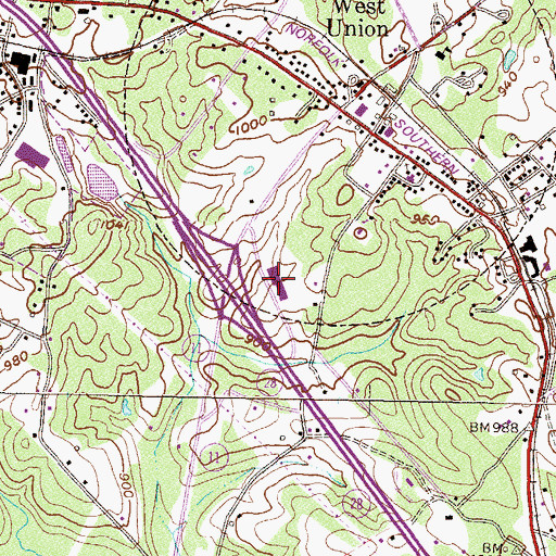 Topographic Map of Scenic Plaza Shopping Center, SC