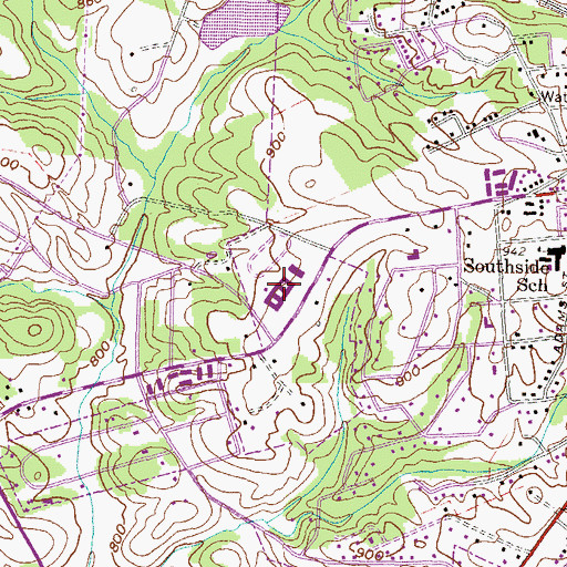 Topographic Map of Seneca High School, SC