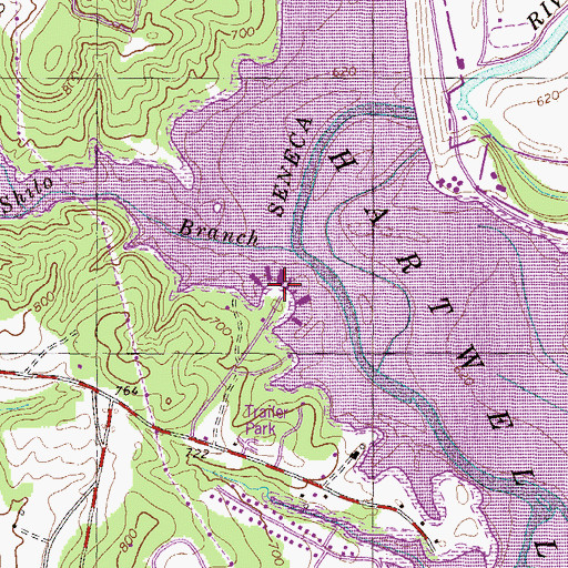 Topographic Map of Seneca Marina, SC