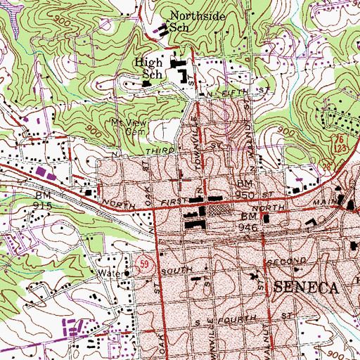 Topographic Map of Seneca Methodist Episcopal Church, SC