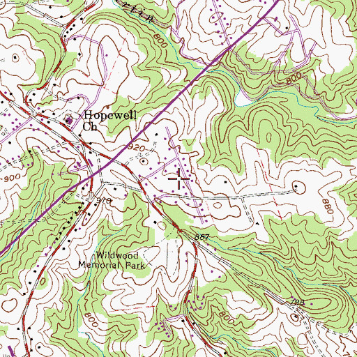 Topographic Map of Singing Pines, SC
