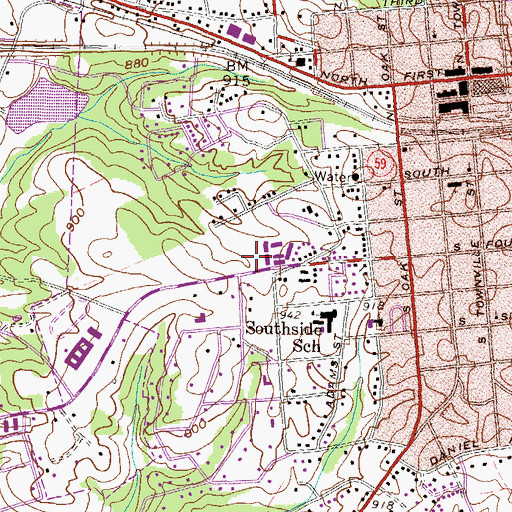 Topographic Map of Southgate Shopping Center, SC