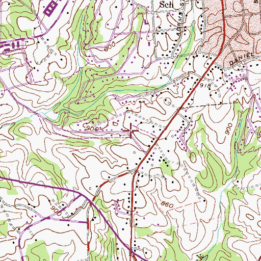 Topographic Map of Springbrook, SC