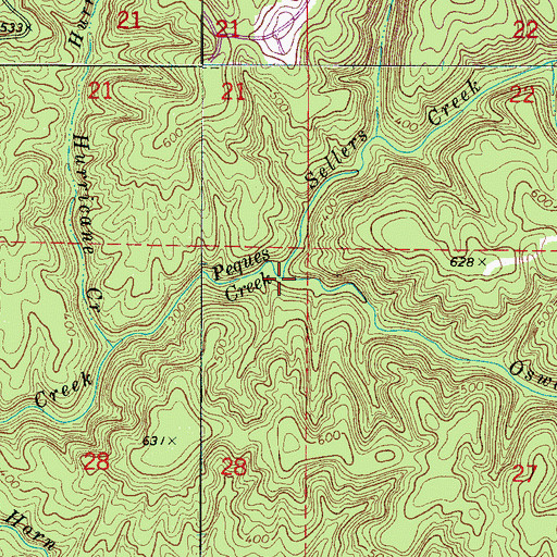 Topographic Map of Oswall Creek, AL