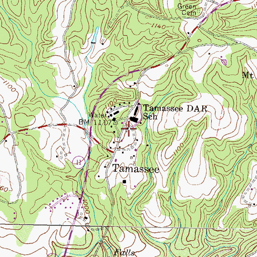 Topographic Map of Tamassee Daughters of the American Revolution Church, SC