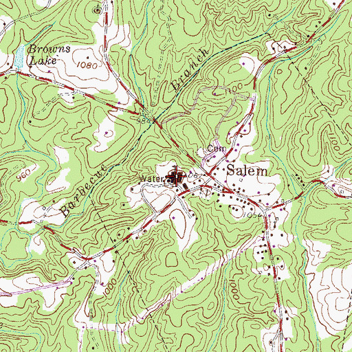 Topographic Map of Tamassee/Salem Middle-High School, SC