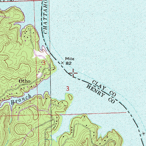 Topographic Map of Otho Branch, AL