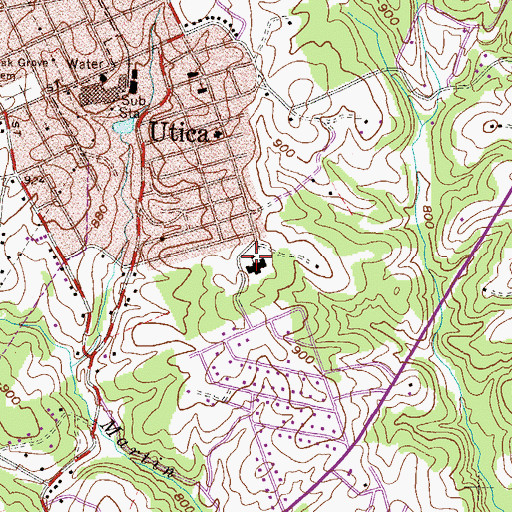 Topographic Map of Utica Elementary School, SC
