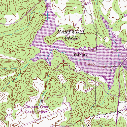 Topographic Map of Valley View Shores, SC