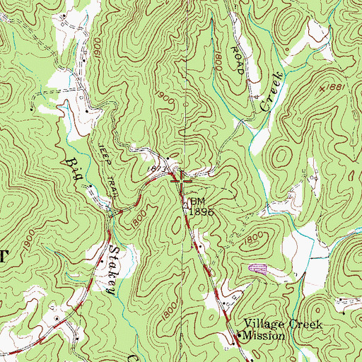 Topographic Map of Village Creek School (historical), SC