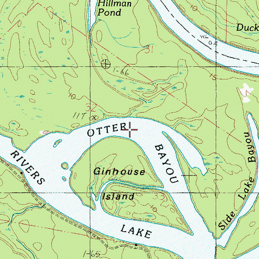 Topographic Map of Otter Bayou, AL