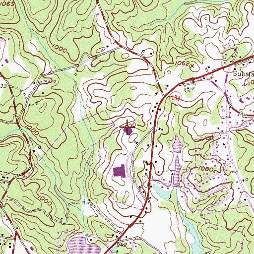Topographic Map of Walhalla Middle School, SC