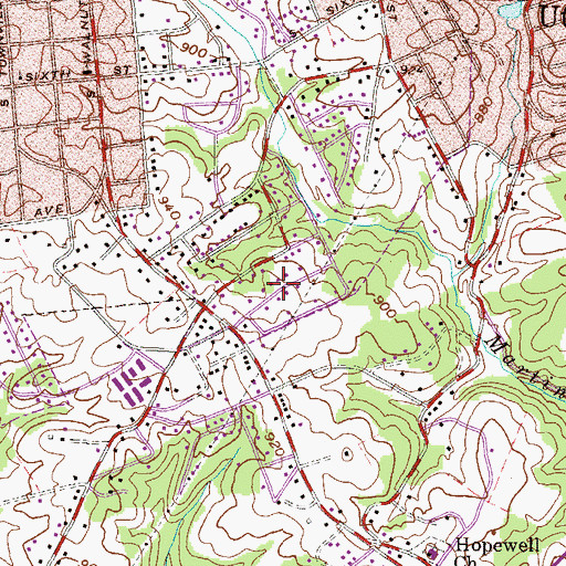 Topographic Map of Walnut Grove, SC