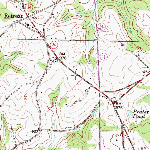 Topographic Map of West-Oak High School, SC