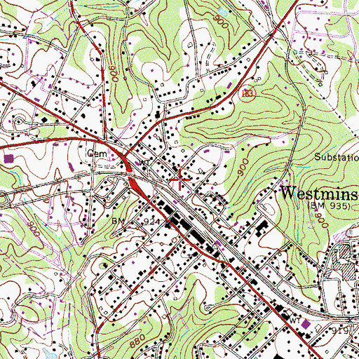 Topographic Map of Westminster Branch Library, SC