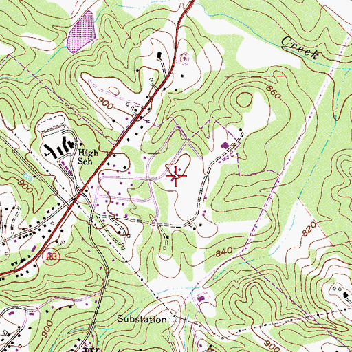Topographic Map of Westminster Elementary School, SC