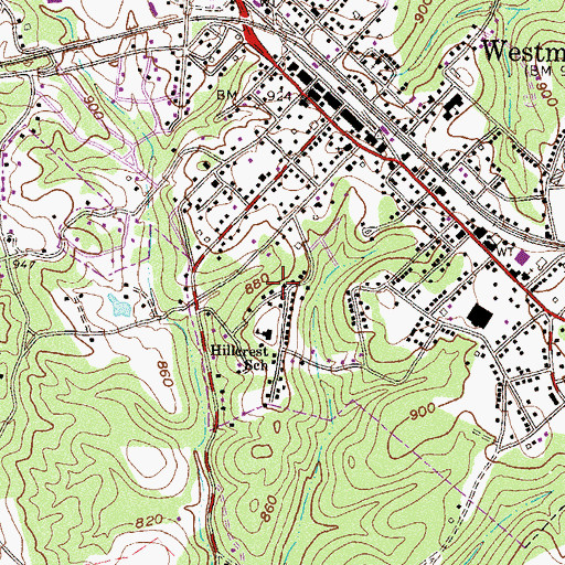 Topographic Map of Westminster Preschool, SC