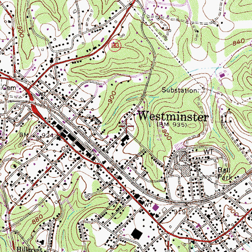 Topographic Map of Westminster Public School (historical), SC