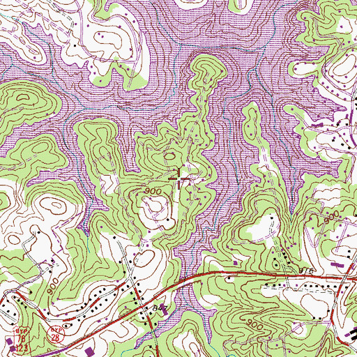 Topographic Map of White Oak Cliffs, SC